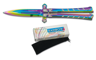 Navaja Abanico calavera Acero rainbow. h