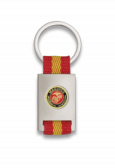 Llavero rectangulo plata + cinta bandera