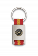 Llavero rectangulo plata + cinta bandera