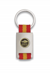 Llavero rectangulo plata + cinta bandera