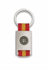 Llavero rectangulo plata + cinta bandera