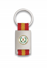 Llavero rectangulo plata + cinta bandera