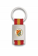Llavero rectangulo plata + cinta bandera