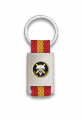 Llavero rectangulo plata + cinta bandera