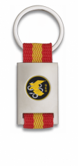Llavero rectangulo plata + cinta bandera