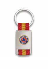 Llavero rectangulo plata + cinta bandera