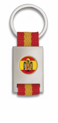 Llavero rectangulo plata + cinta bandera