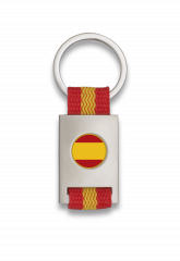 Llavero rectangulo plata + cinta bandera