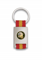 Llavero rectangulo plata+ cinta bandera