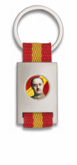 Llavero rectangulo plata + cinta bandera