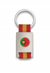Llavero rectangulo plata + cinta bandera