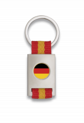 Llavero rectangulo plata + cinta bandera