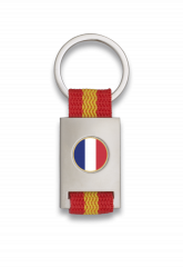 Llavero rectangulo plata + cinta bandera
