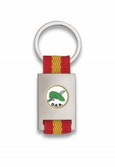 Llavero rectangulo plata + cinta bandera