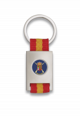 Llavero rectangulo plata+ cinta bandera