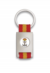 Llavero rectangulo plata+ cinta bandera