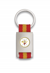 Llavero rectangulo plata + cinta bandera