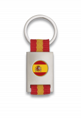 Llavero rectangulo plata + cinta bandera