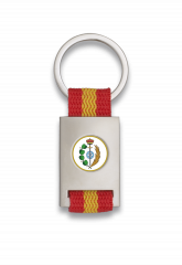Llavero rectangulo plata+ cinta bandera