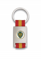 Llavero rectangulo plata + cinta bandera