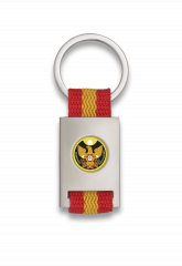 Llavero rectangulo plata + cinta bandera