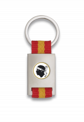 Llavero rectangulo plata + cinta bandera