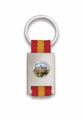 Llavero rectangulo plata + cinta bandera