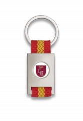 Llavero rectangulo plata + cinta bandera