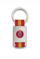Llavero rectangulo plata + cinta bandera