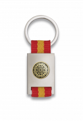 Llavero rectangulo plata + cinta bandera
