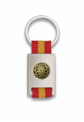 Llavero rectangulo plata + cinta bandera