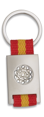Llavero rectangulo plata + cinta bandera