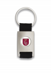 Llavero rectangular plata + cinta negra