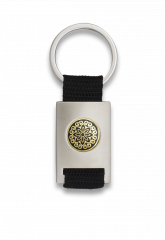 Llavero rectangulo plata + cinta negra