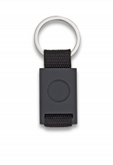 llavero rectangulo negro + cinta negra