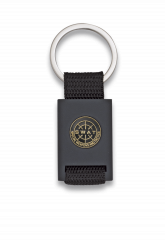 Llavero rectangulo negro + cinta negra