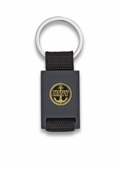 Llavero rectangulo negro + cinta negra