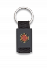 llavero rectangulo negro + cinta negra