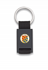 Llavero rectangulo negro + cinta negra