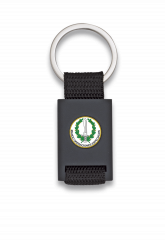 Llavero rectangulo negro + cinta negra