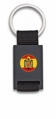 Llavero rectangulo negro + cinta negra