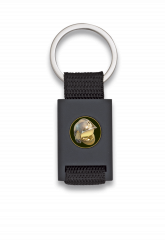Llavero rectangulo negro + cinta negra