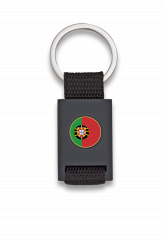 Llavero rectangulo negro + cinta negra