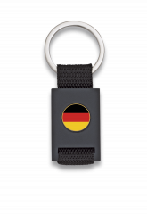 Llavero rectangulo negro + cinta negra