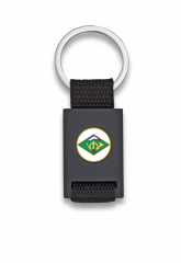 Llavero rectangulo negro + cinta negra