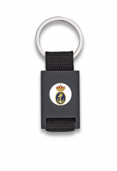 llavero rectangulo negro + cinta negra