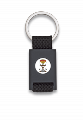 Llavero rectangulo negro + cinta negra