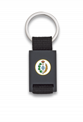 Llavero rectangulo negro + cinta negra