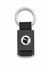 Llavero rectangulo negro + cinta negra