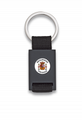Llavero rectangulo negro + cinta negra
